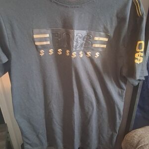 Boss Graphic Tee - Black with Gold Accents